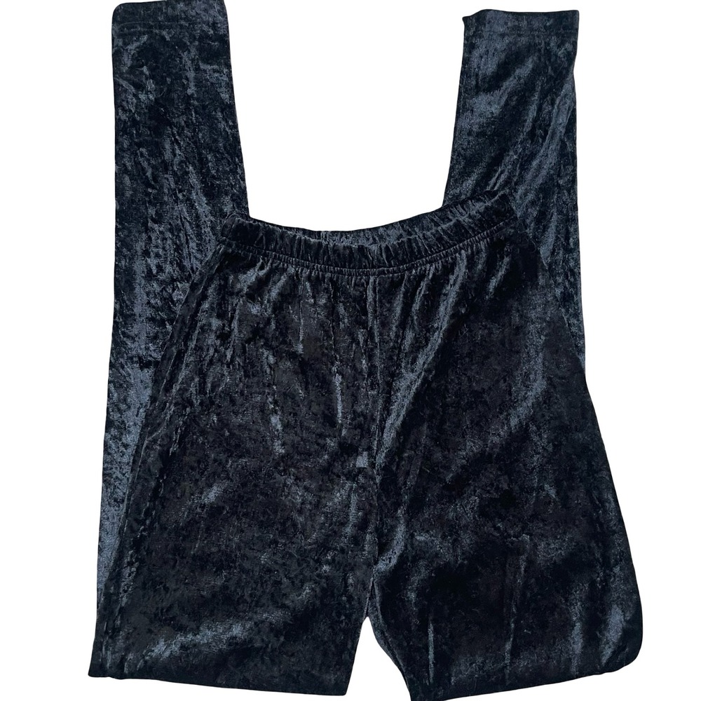 Vintage Stefano Crushed Velvet Leggings Women S Black 90s Witchy Whimsigoth